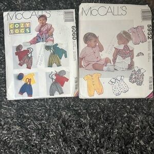 Vintage McCall's  baby Sewing Pattern. 6060 and 5952